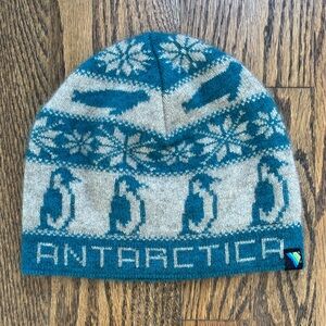 Arctic Edge Beanie Antarctica Merino Wool Blend Knit Hat Antarctica Penguin Seal